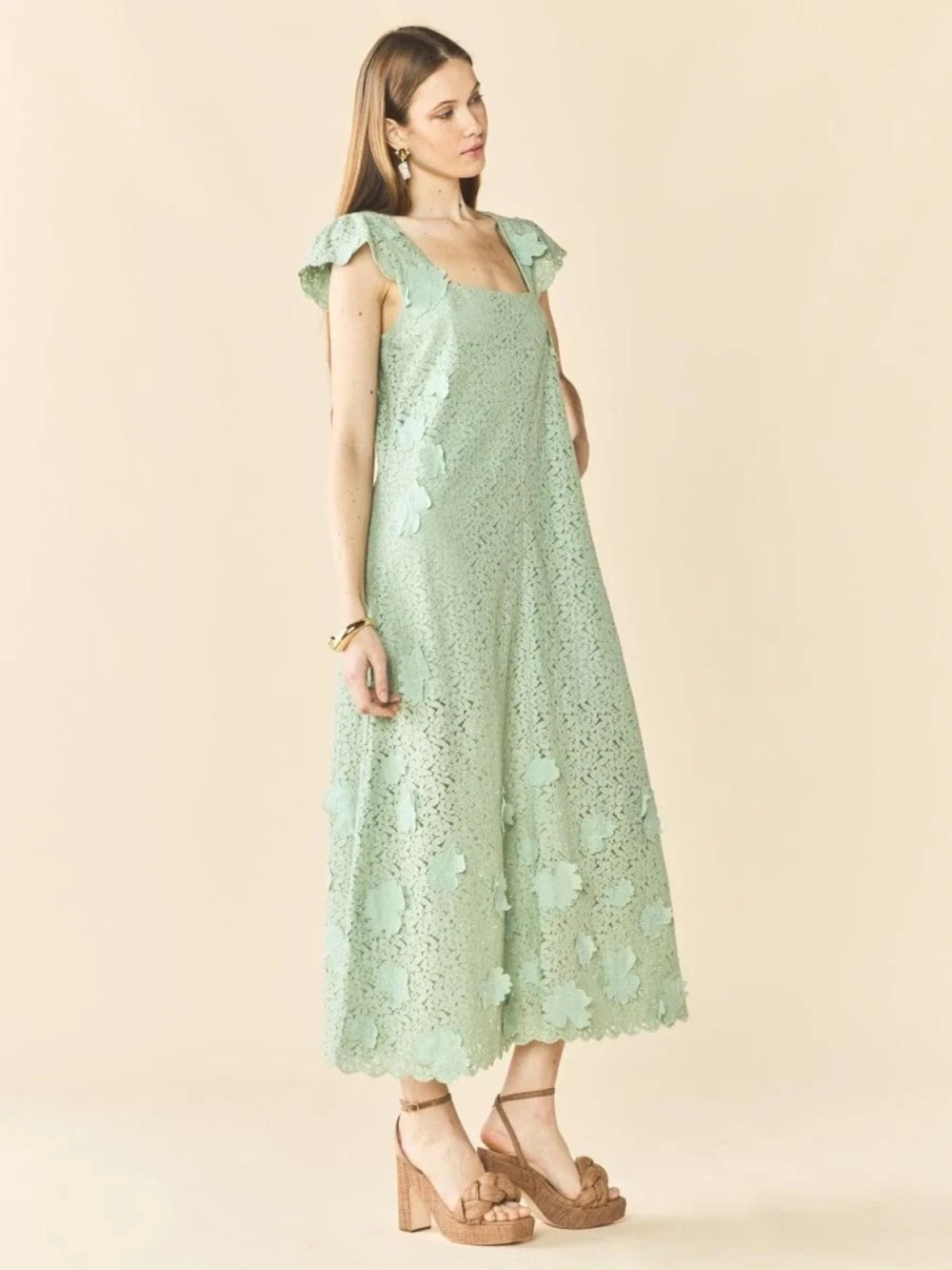NEW $528 Eddy Lindsay Dress Minty Green size Small
